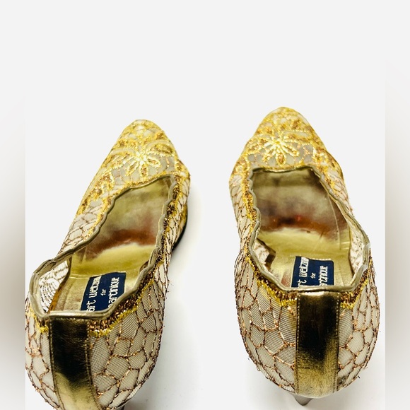 Stuart Weltzman For Martinique Gold Colored High Heels US 8 1/2 NO HEEL CAPS - Picture 14 of 15